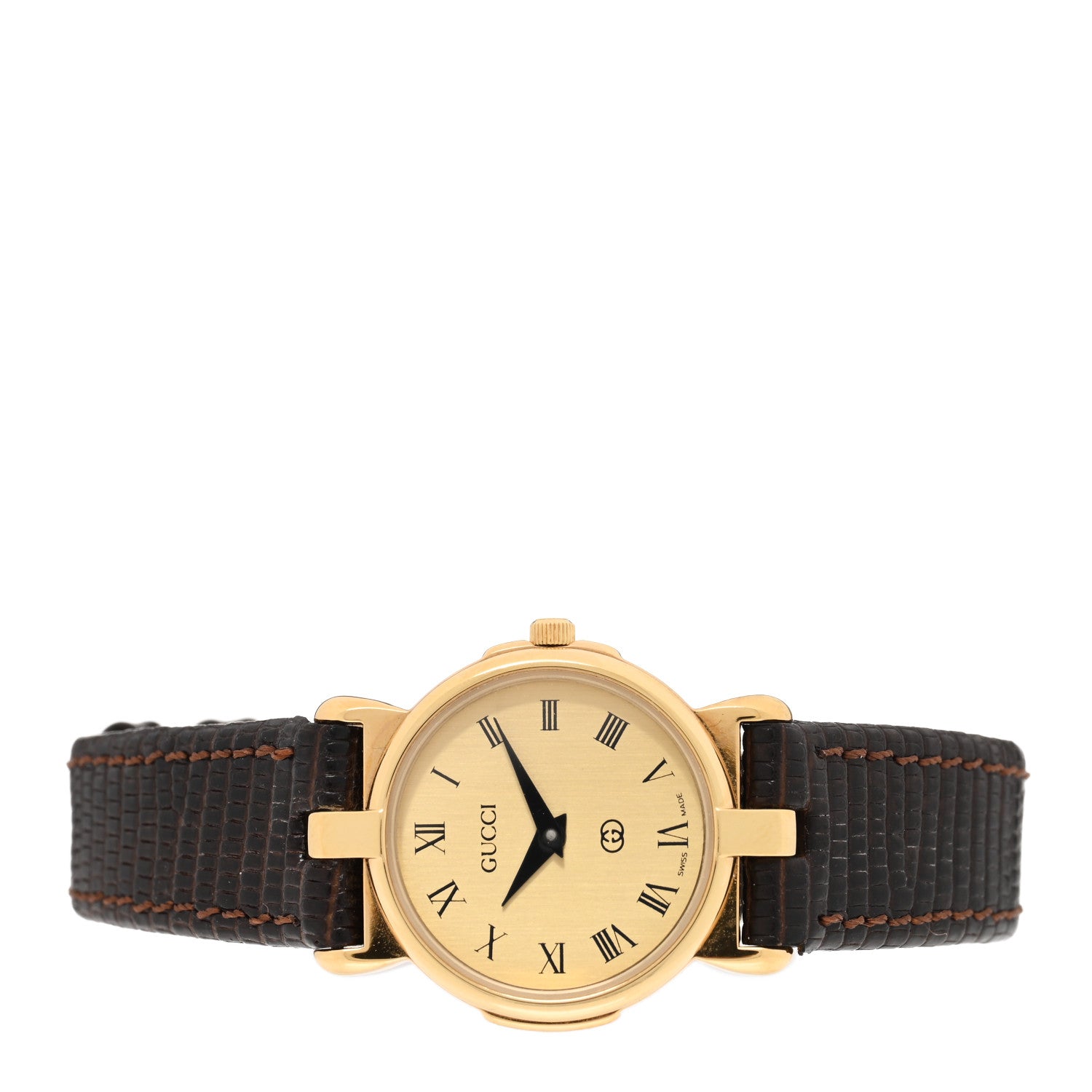 Gucci Stainless Steel Lizard 23mm 3400L Quartz Watch Gold 2 of 5