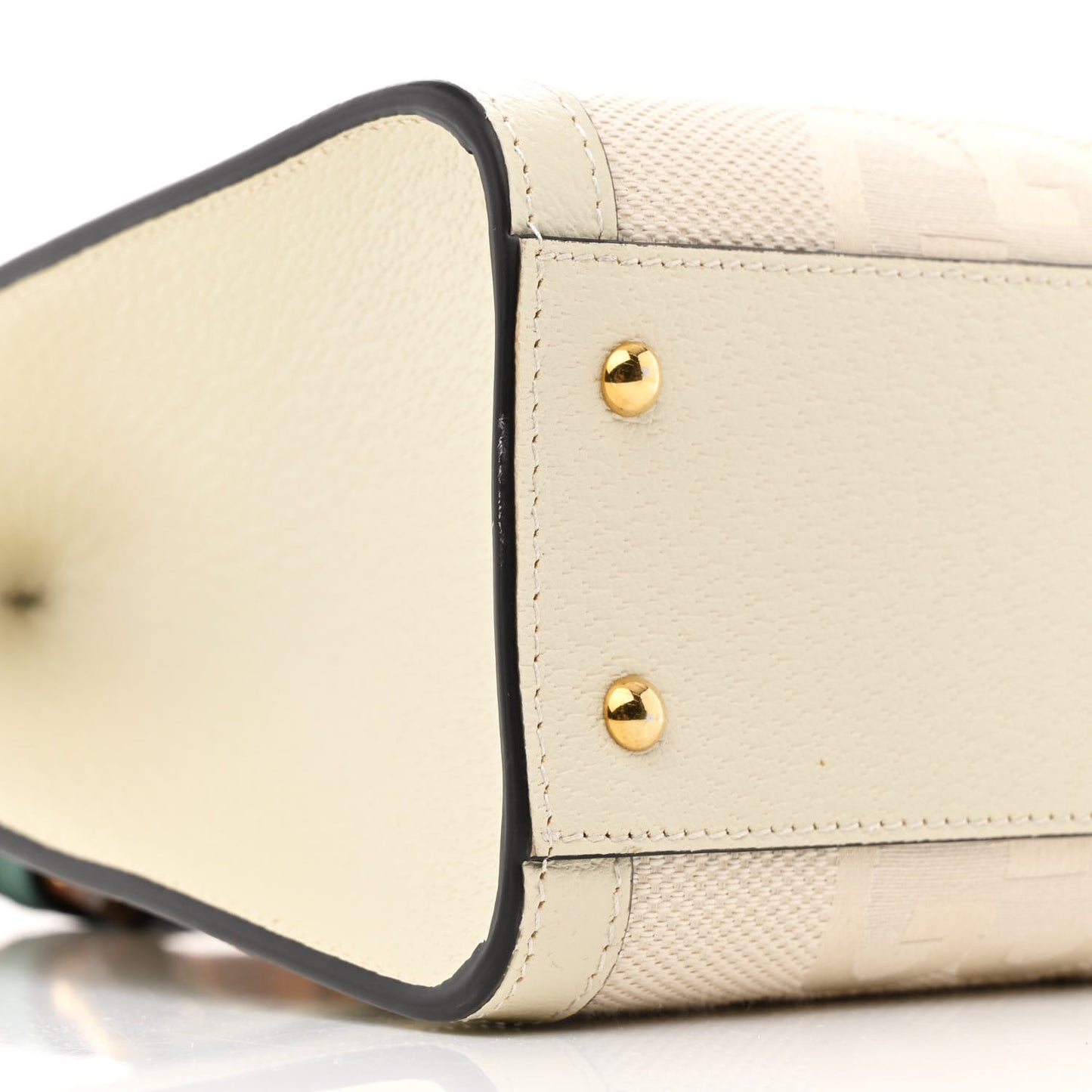 Monogram Jumbo GG Textured Dollar Calfskin Small Diana Tote Bag Off White
