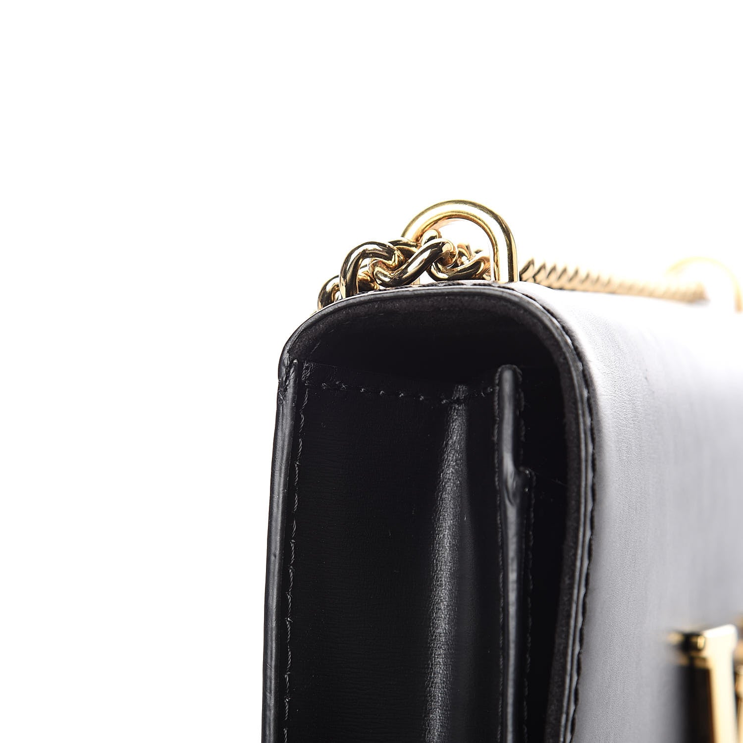 Louis Vuitton Calfskin Chain Louise MM Black 7 of 14