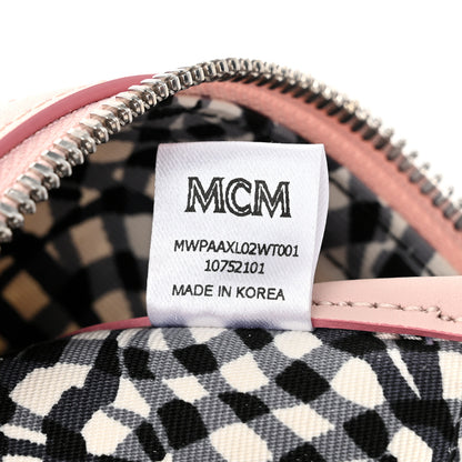 MCM Visetos Medium Liz Reversible Shopper Tote White Soft Pink 12 of 22