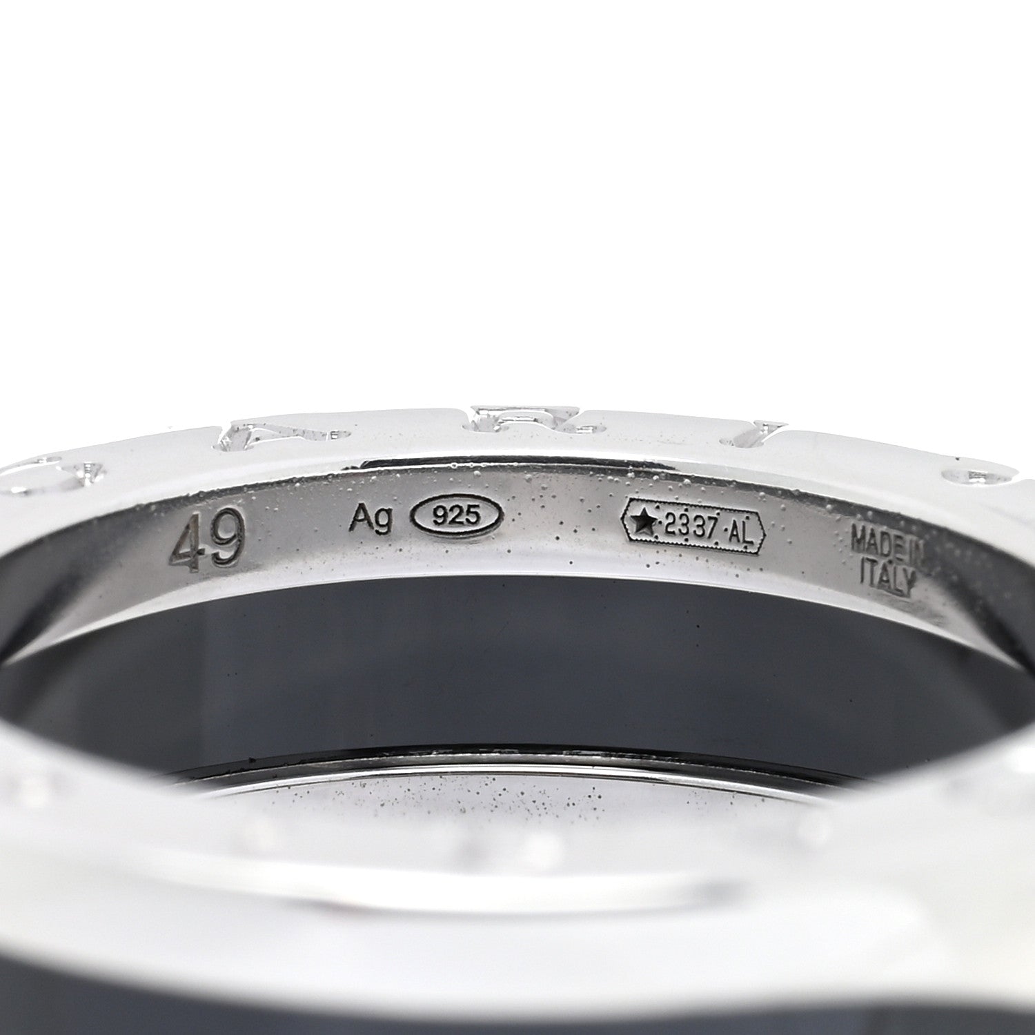 Bulgari Sterling Silver Ceramic Save The Children One-Band Ring 49 4.75 5 of 5