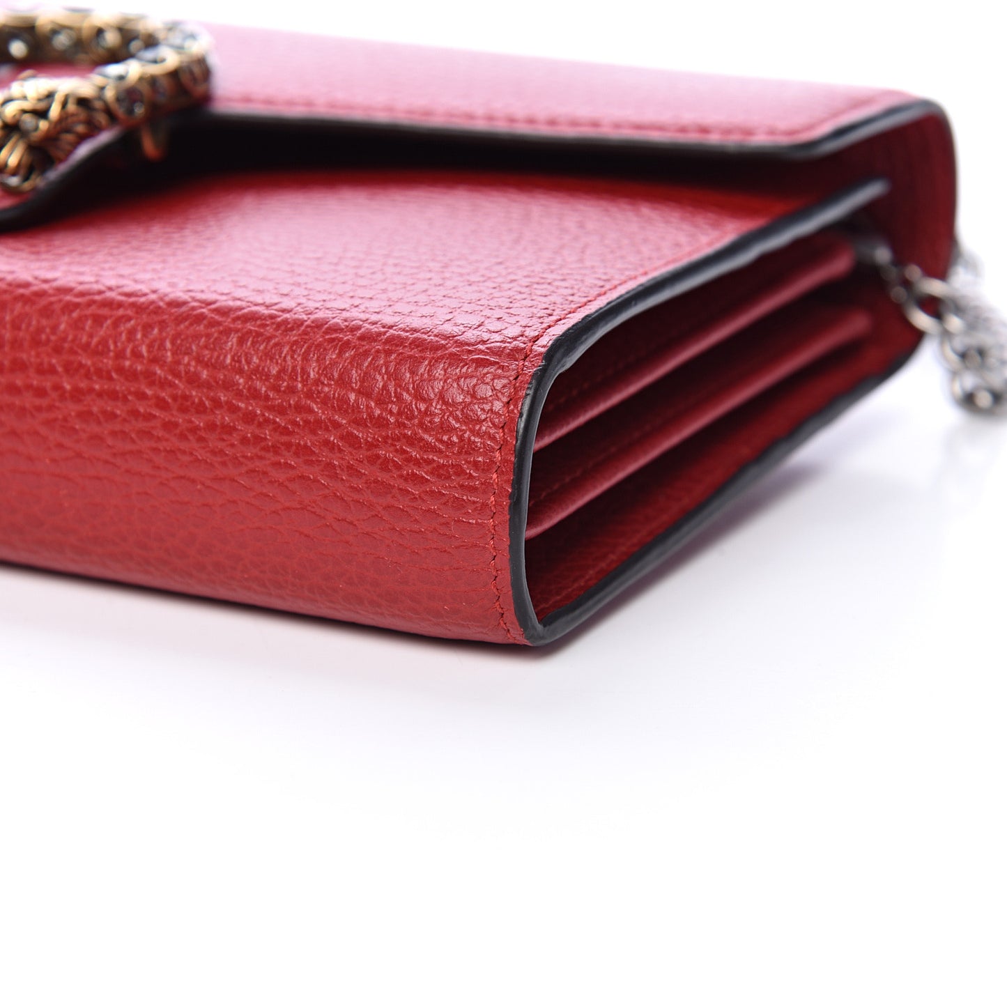 Calfskin Mini Dionysus Chain Wallet Hibiscus Red