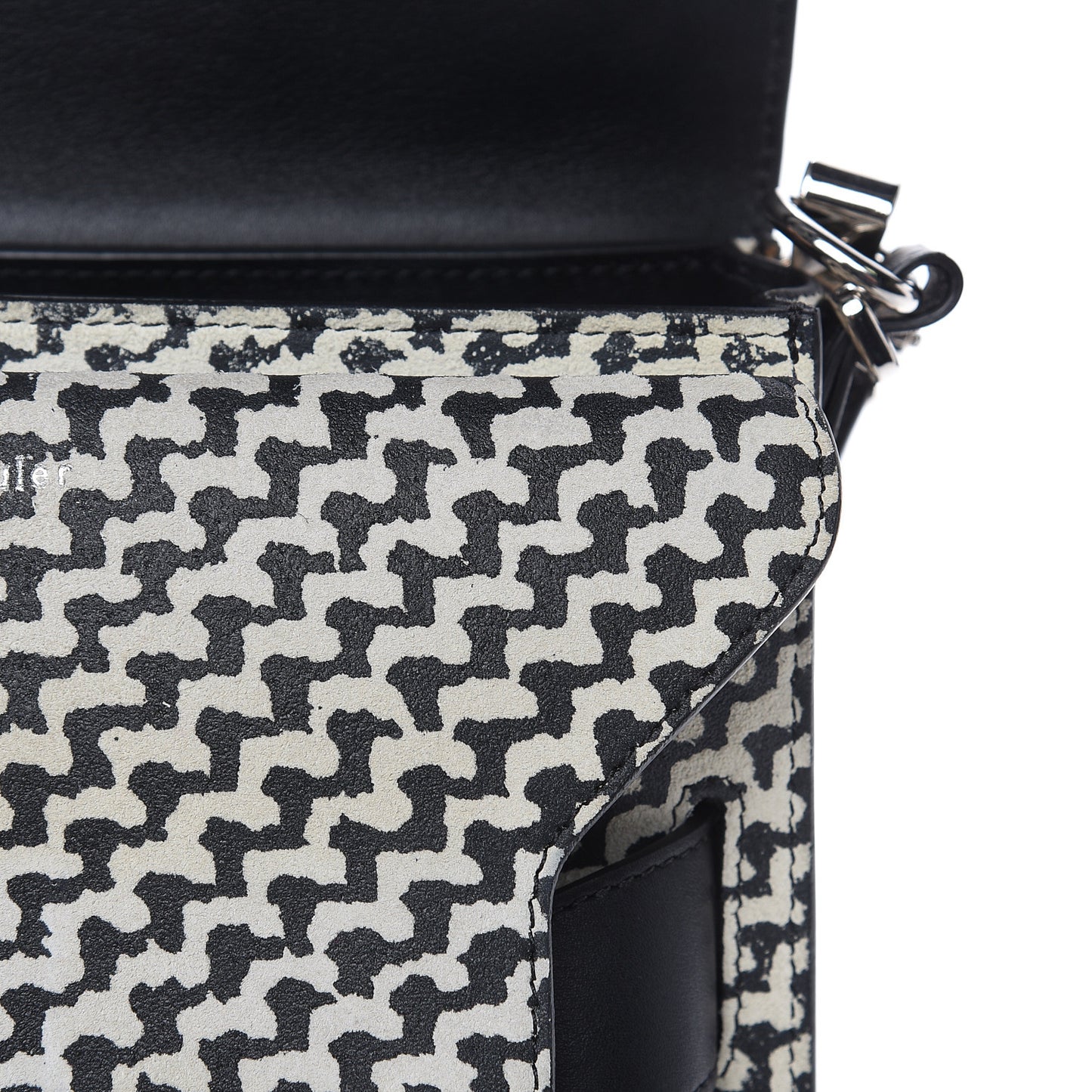 Suede Tweed Print Mini PS11 Classic Shoulder Bag Off White