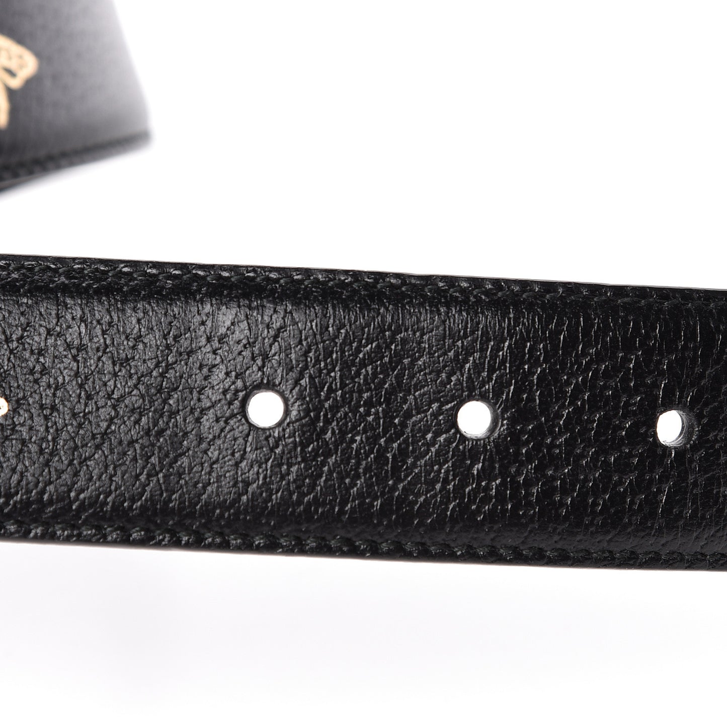 Textured Dollar Calfskin Bees And Stars Print Mens 35mm Belt 95 38 Black Gold