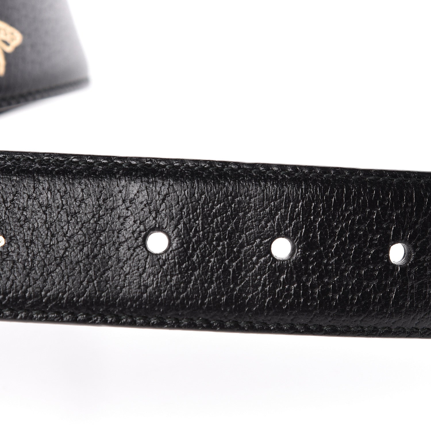 Gucci Textured Dollar Calfskin Bees And Stars Print Mens 35mm Belt 95 38 Black Gold 7 of 7