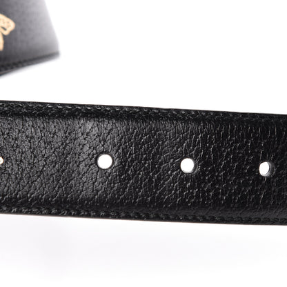 Gucci Textured Dollar Calfskin Bees And Stars Print Mens 35mm Belt 95 38 Black Gold 7 of 7