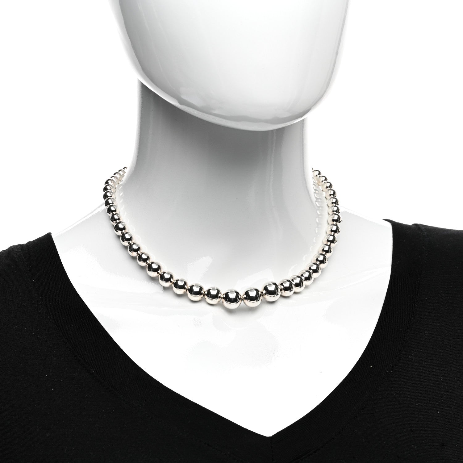 Tiffany Sterling Silver HardWear Graduated Ball Necklace 2 of 4