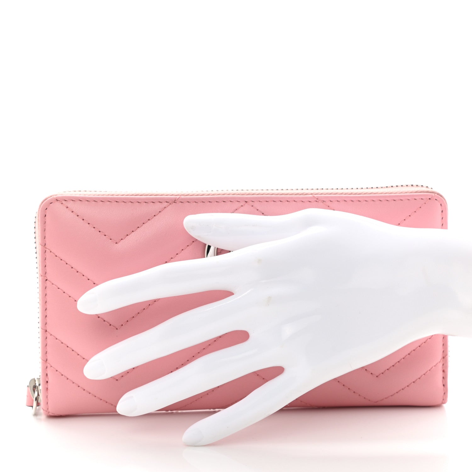 Gucci Calfskin Matelasse GG Marmont Zip Around Wallet Wild Rose 2 of 9