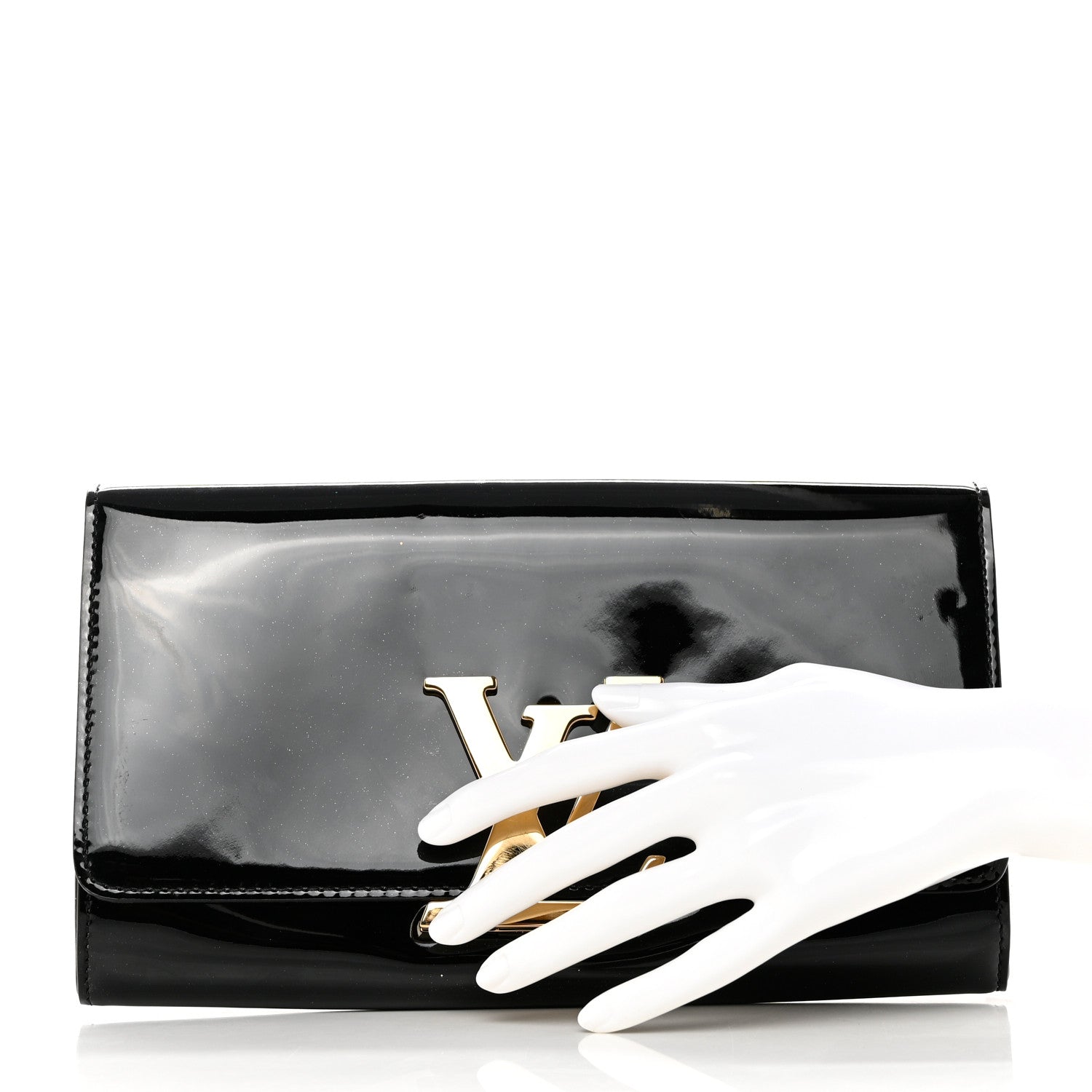 Louis Vuitton Patent Louise Clutch Black 2 of 7