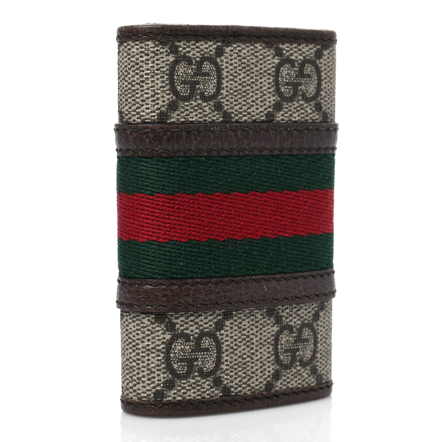 GG Supreme Monogram Web Ophidia 6 Key Holder Case Beige New Acero