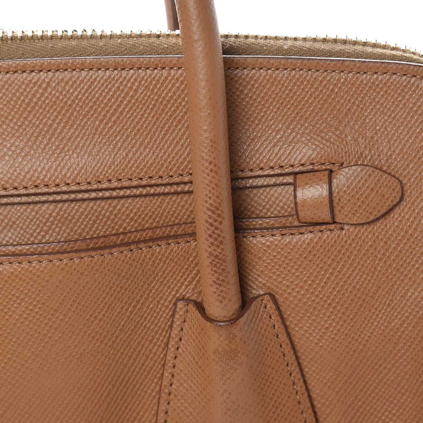 Saffiano Cuir Top Handle Dome Tote Caramel