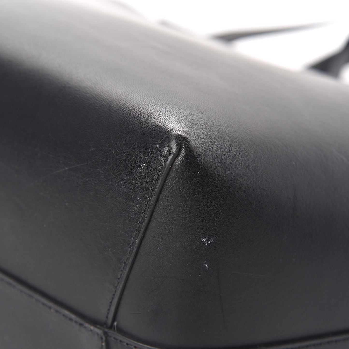 Calfskin Large Shopping Tote Black Flamma