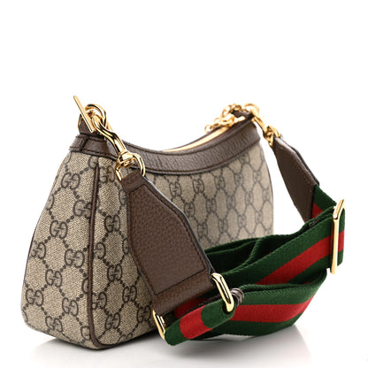 Gucci GG Supreme Monogram Textured Dollar Calfskin Web Small Ophidia GG Handbag Beige Ebony New Acero 3 of 10
