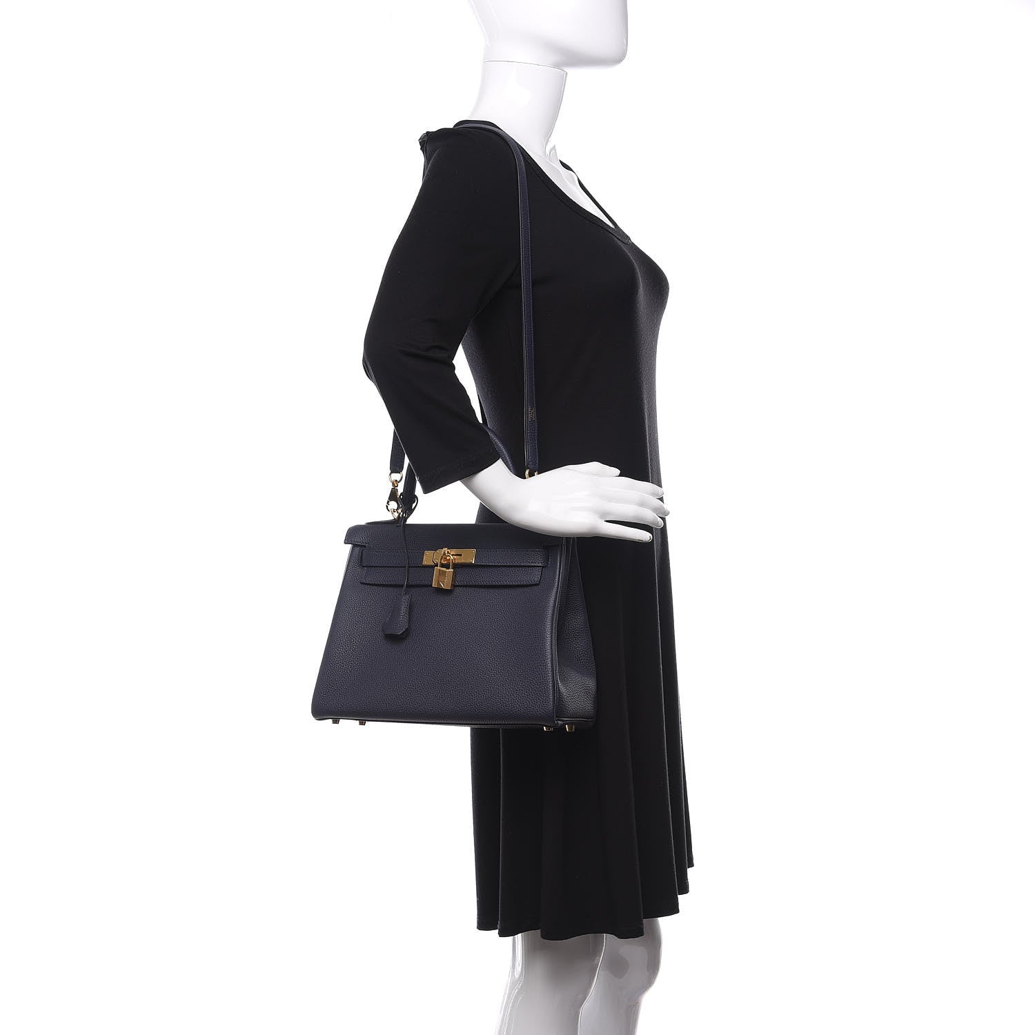 Hermes Togo Kelly Retourne 28 Bleu Nuit 2 of 11