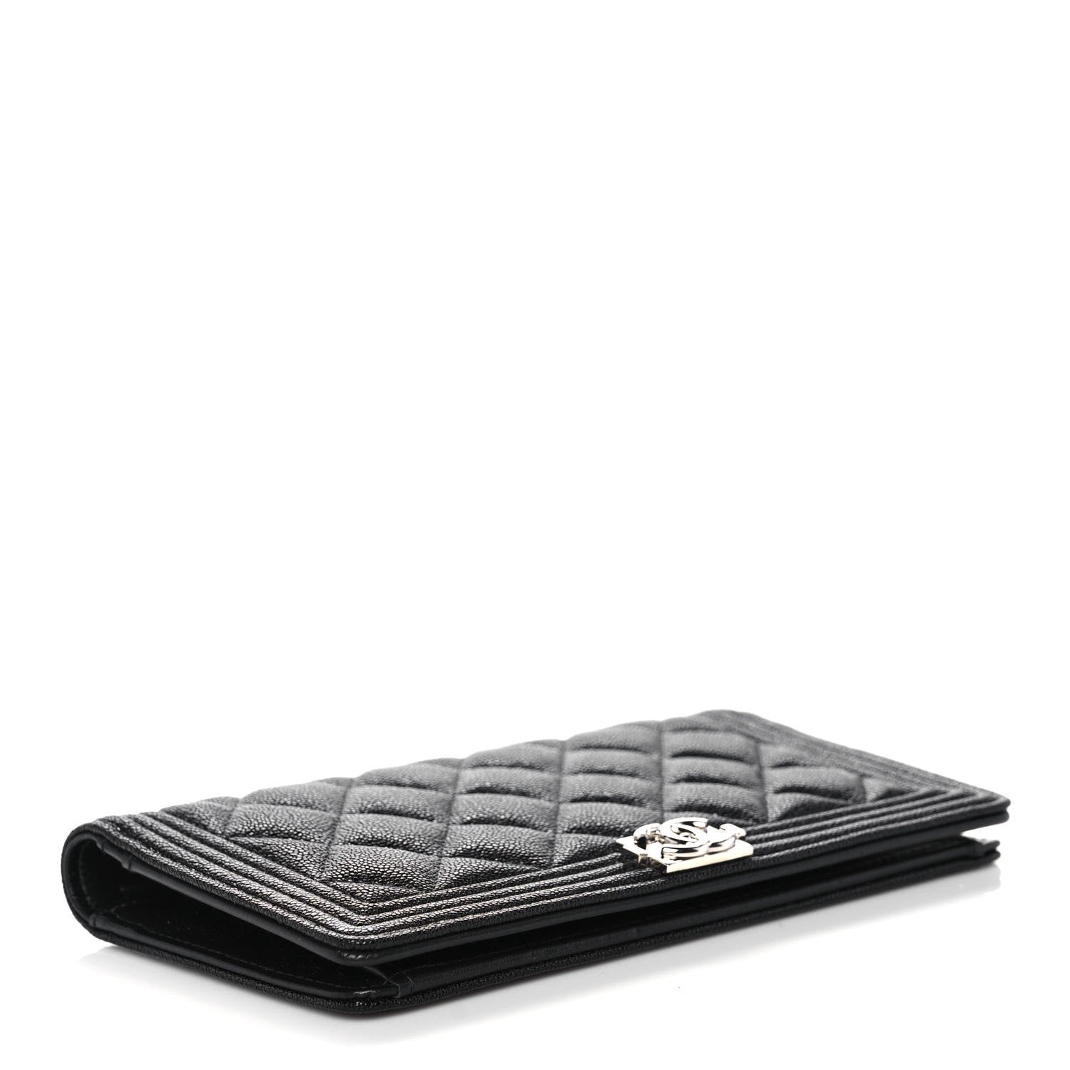 Chanel Caviar Quilted Boy Yen Wallet Black 4 of 13
