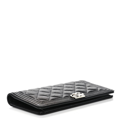 Chanel Caviar Quilted Boy Yen Wallet Black 4 of 13
