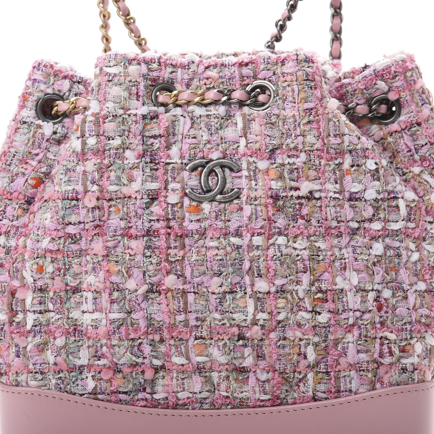 Chanel Tweed Calfskin Quilted Gabrielle Backpack Pink 7 of 11