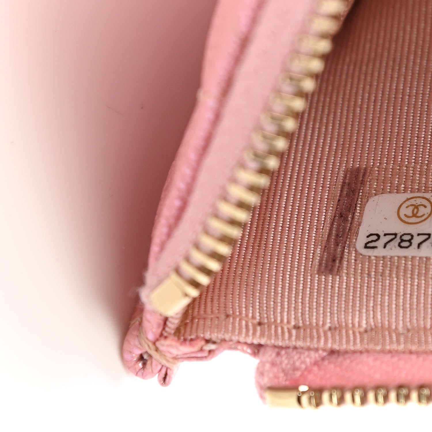 Chanel Iridescent Caviar Quilted Classic Zip Pouch Rose Pink 7 of 8