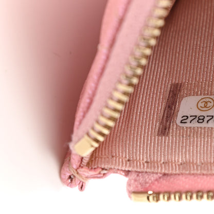 Chanel Iridescent Caviar Quilted Classic Zip Pouch Rose Pink 7 of 8