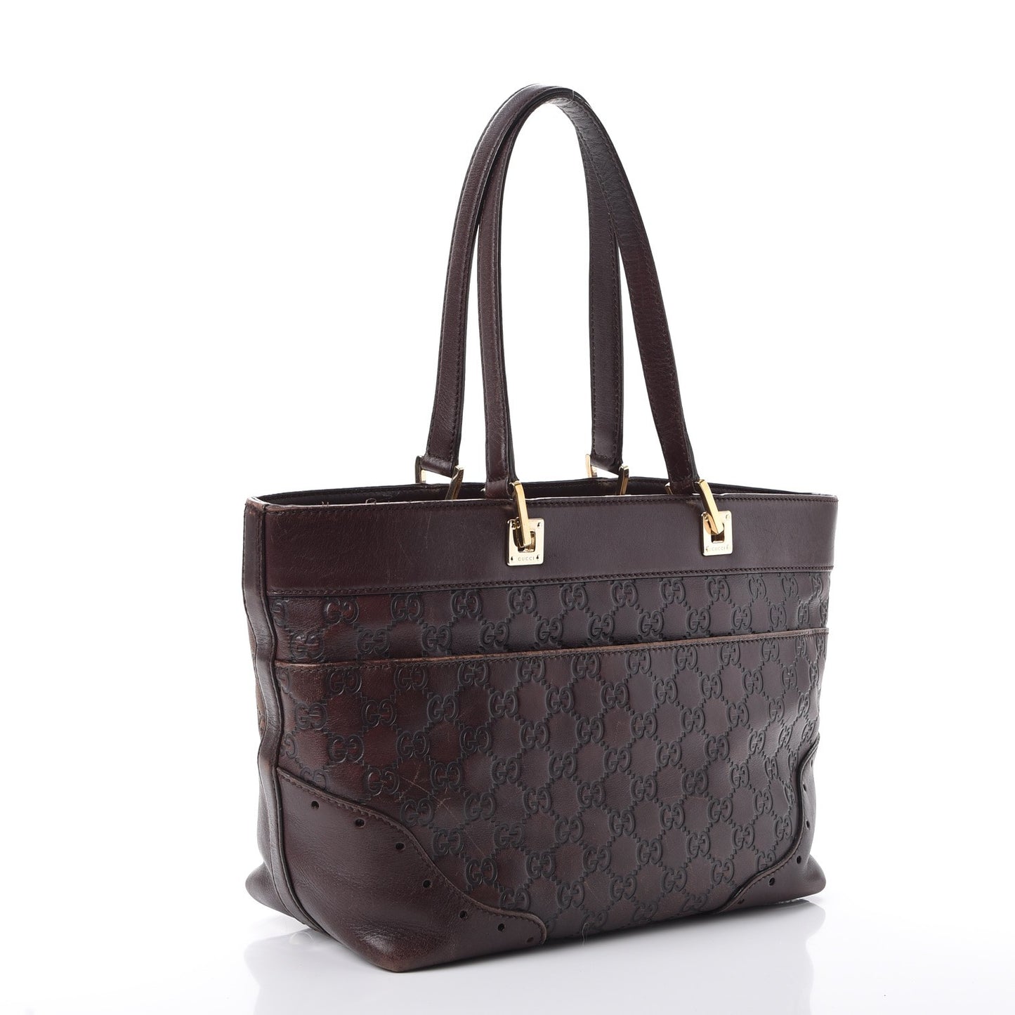 Guccissima Large Punch Tote Chocolate Brown