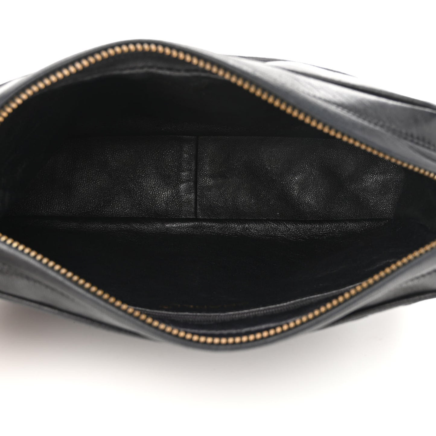 Lambskin Quilted Tassel Camera Case Black