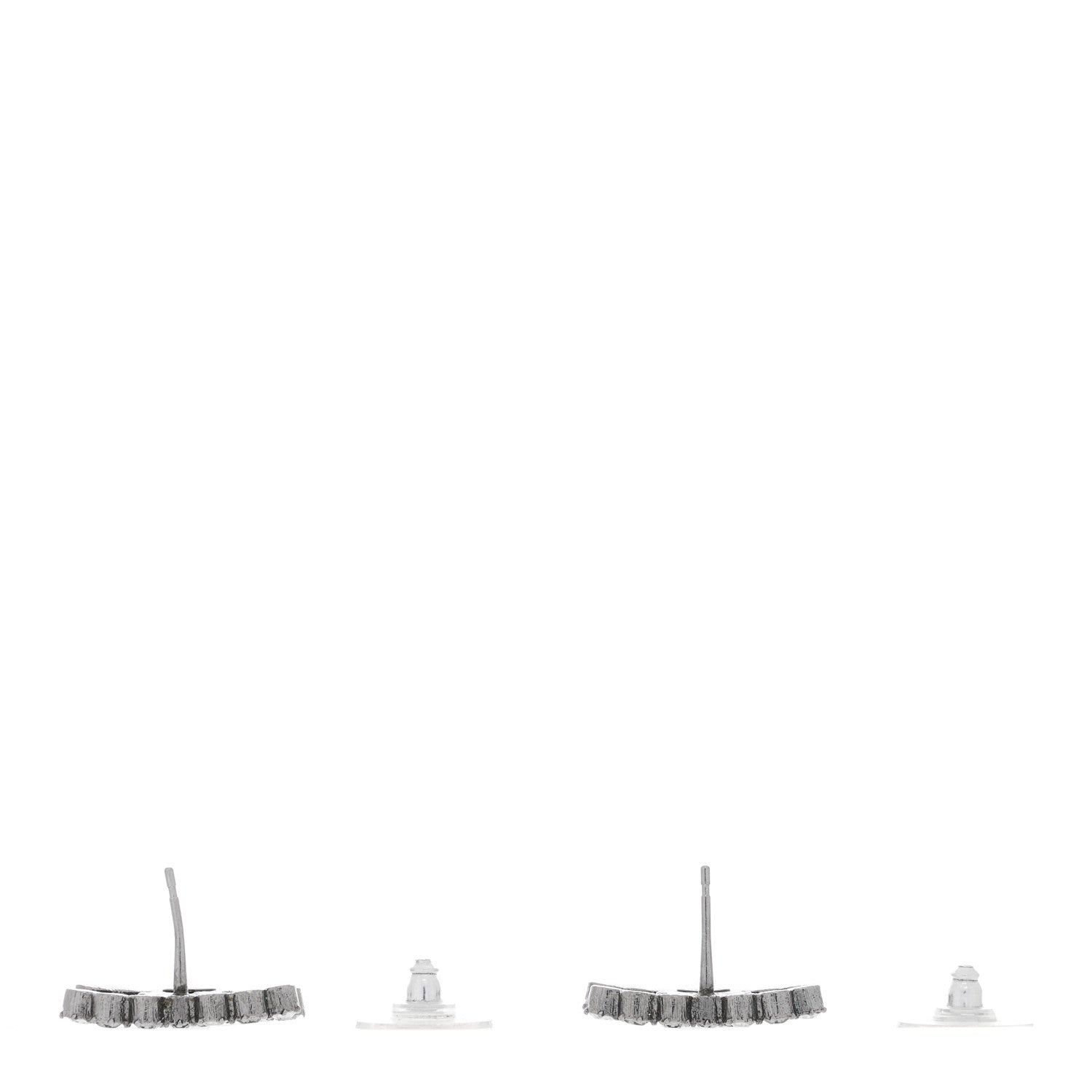 Chanel Ruthenium CHANEL Crystal Studded CC Earrings 3 of 4