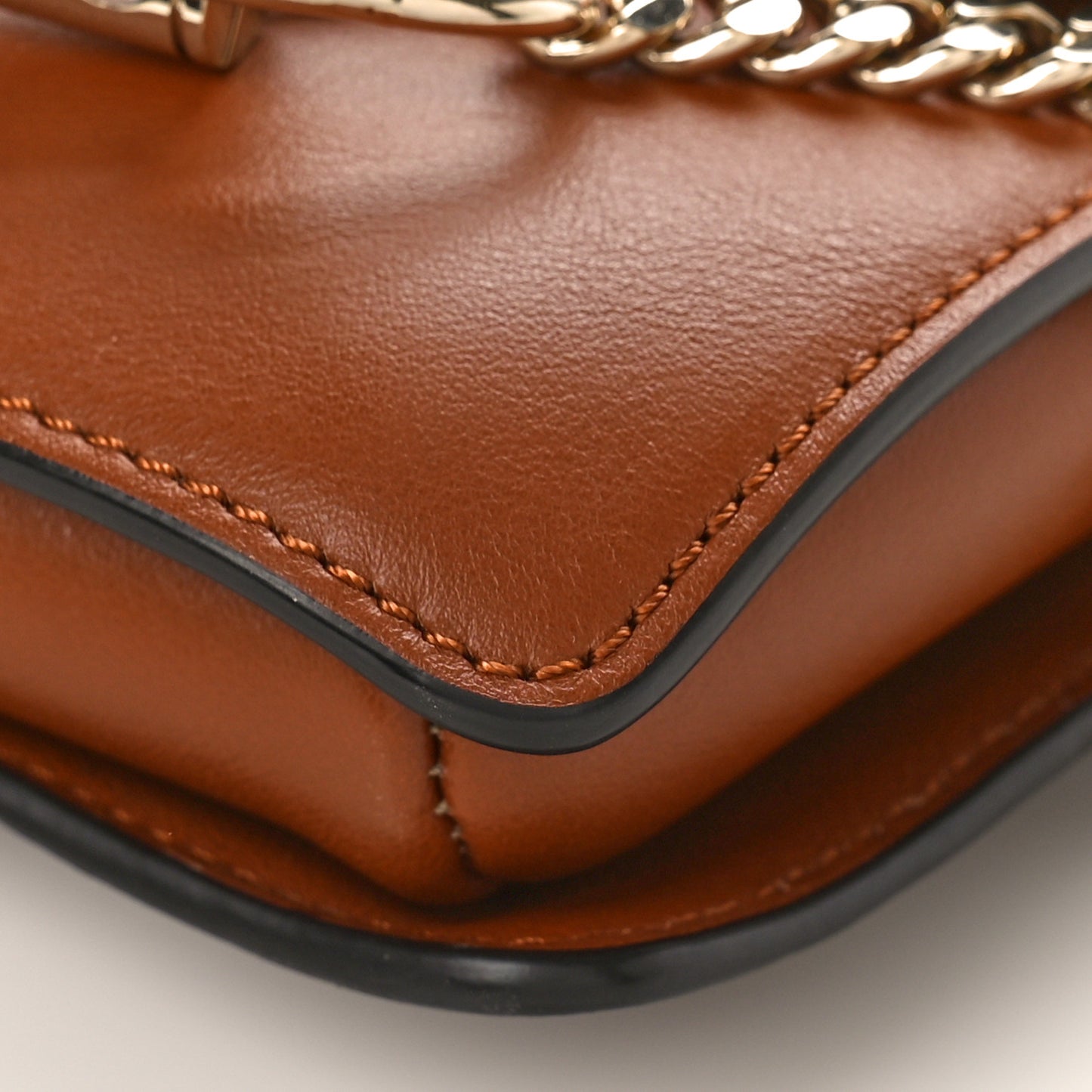 Suede Calfskin Small Faye Shoulder Bag Tobacco