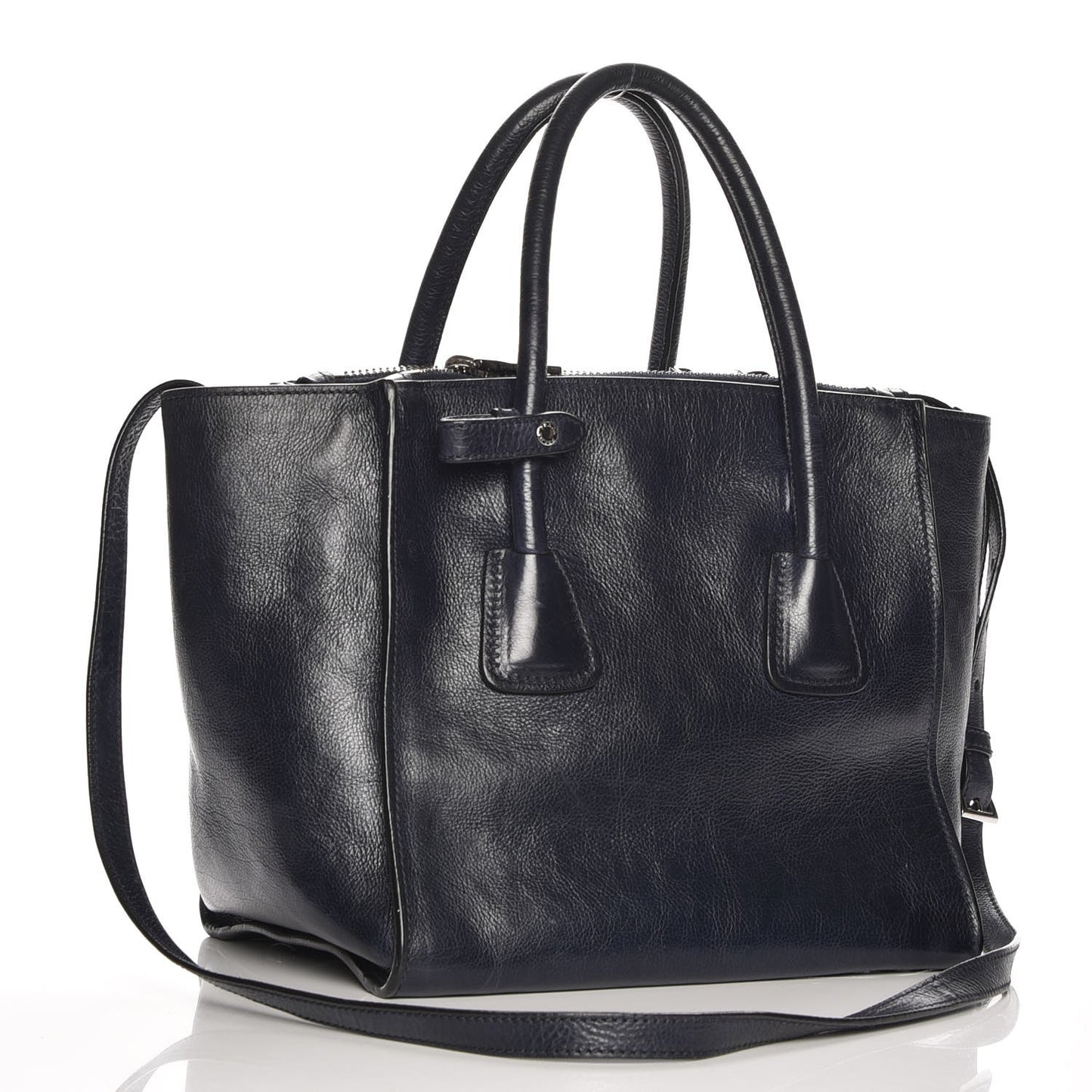 Glace Calf Small Twin Pocket Tote Baltico