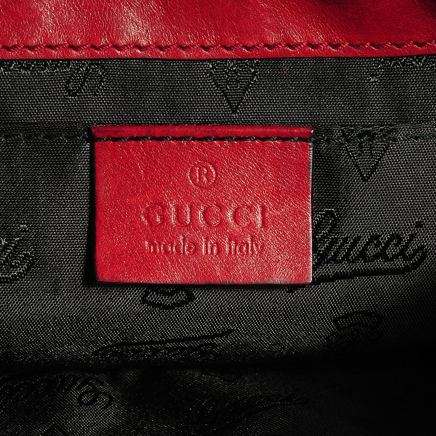 Gucci Leather Studded Babouska Clutch Red 7 of 8