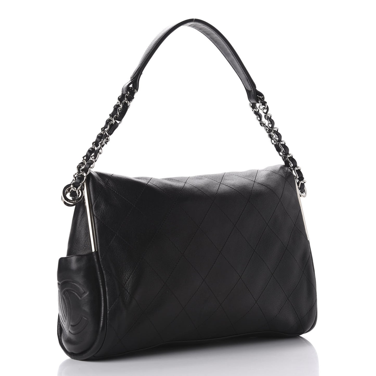 Lambskin Stitched Medium Ultimate Soft Tote Black