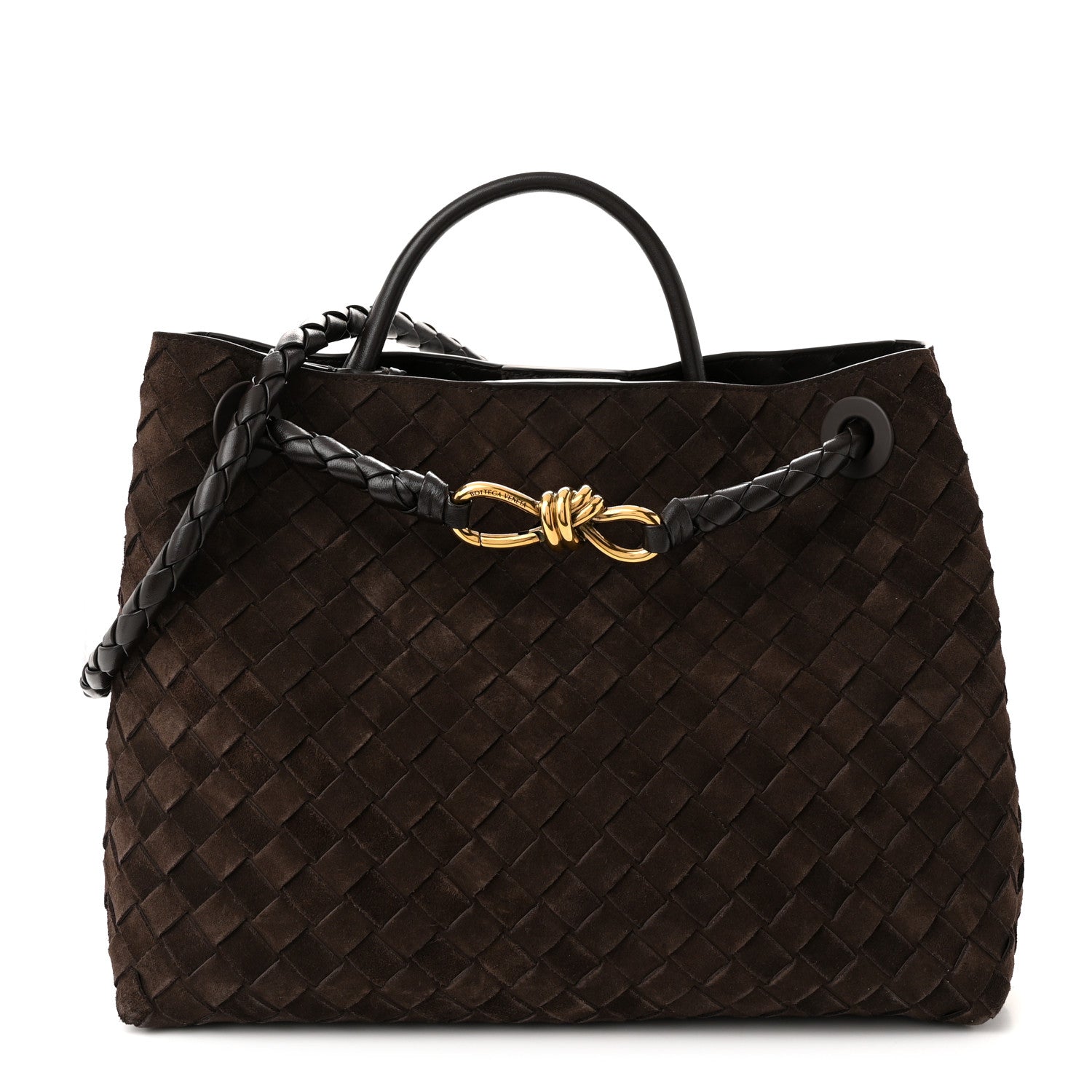 Bottega Veneta Suede Intrecciato Medium Andiamo Shoulder Bag Fondant 1 of 9