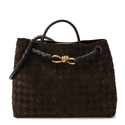 Bottega Veneta Suede Intrecciato Medium Andiamo Shoulder Bag Fondant 1 of 9
