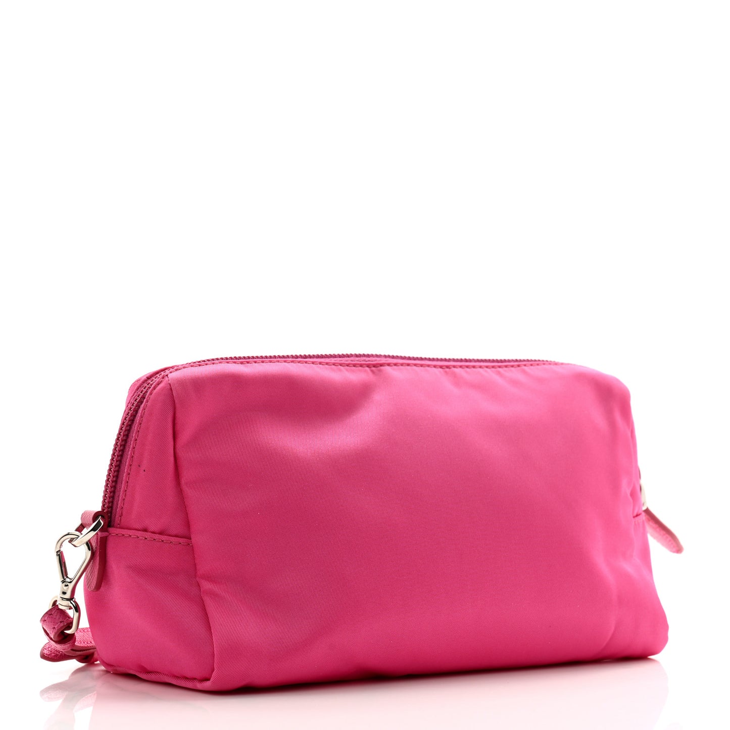 Tessuto Nylon Vela Saffiano Necessaire Wristlet Pouch Fuxia
