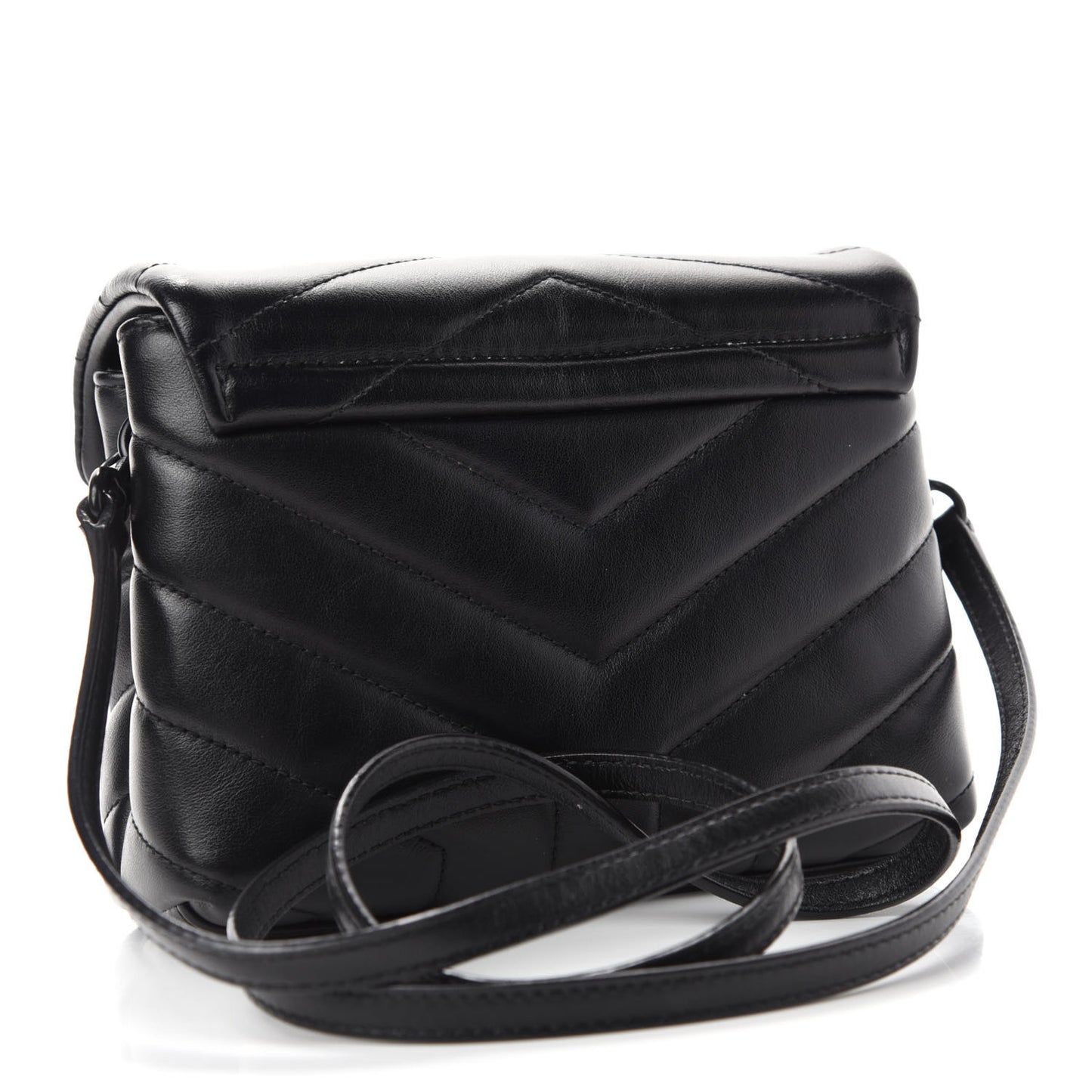 Calfskin Y Quilted Monogram Toy Loulou Crossbody Bag Black
