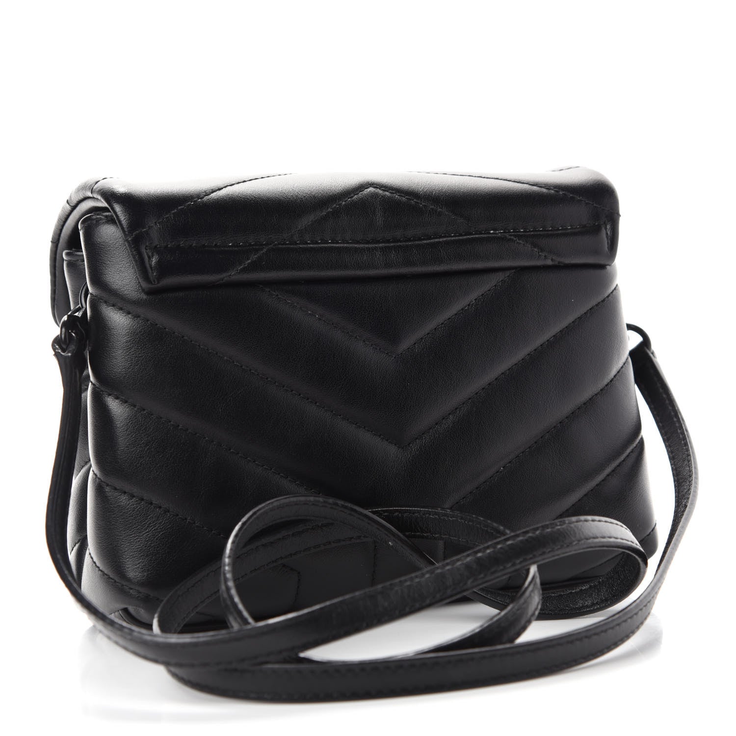 Saint Laurent Calfskin Y Quilted Monogram Toy Loulou Crossbody Bag Black 3 of 12