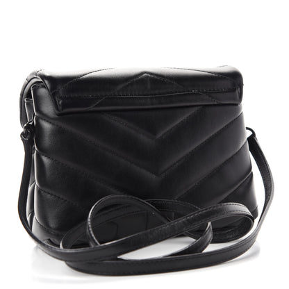 Saint Laurent Calfskin Y Quilted Monogram Toy Loulou Crossbody Bag Black 3 of 12