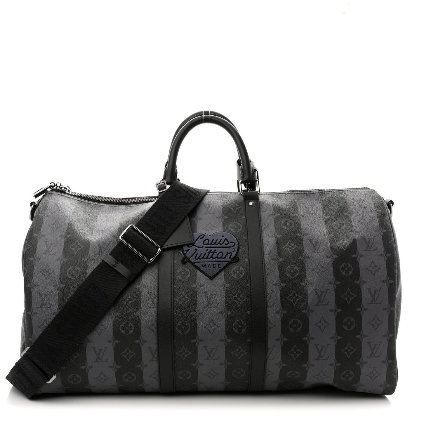 X NIGO Monogram Eclipse Stripes LV Keepall Bandouliere 50