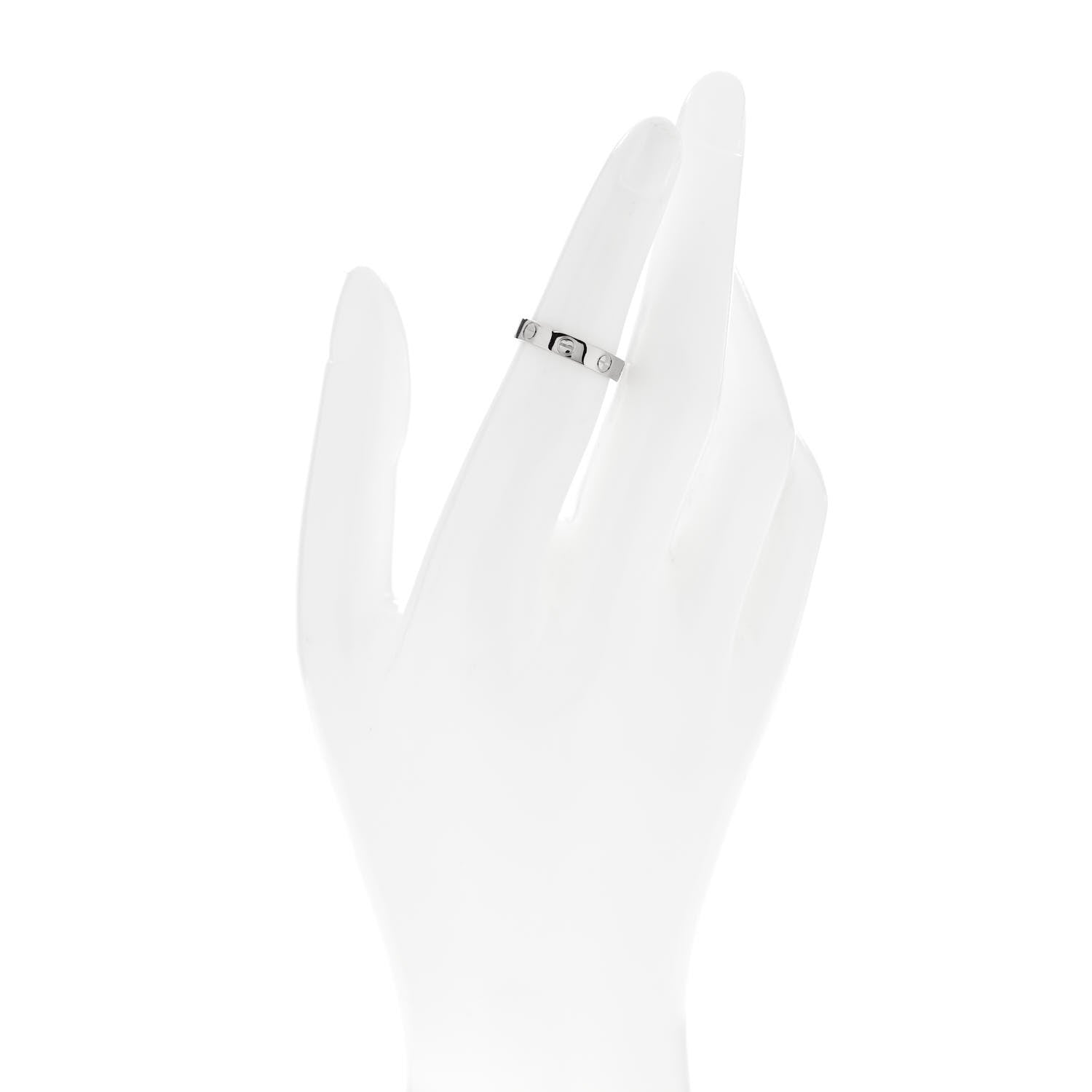 Cartier 18K White Gold 3.5mm LOVE Wedding Band Ring 49 5 2 of 5