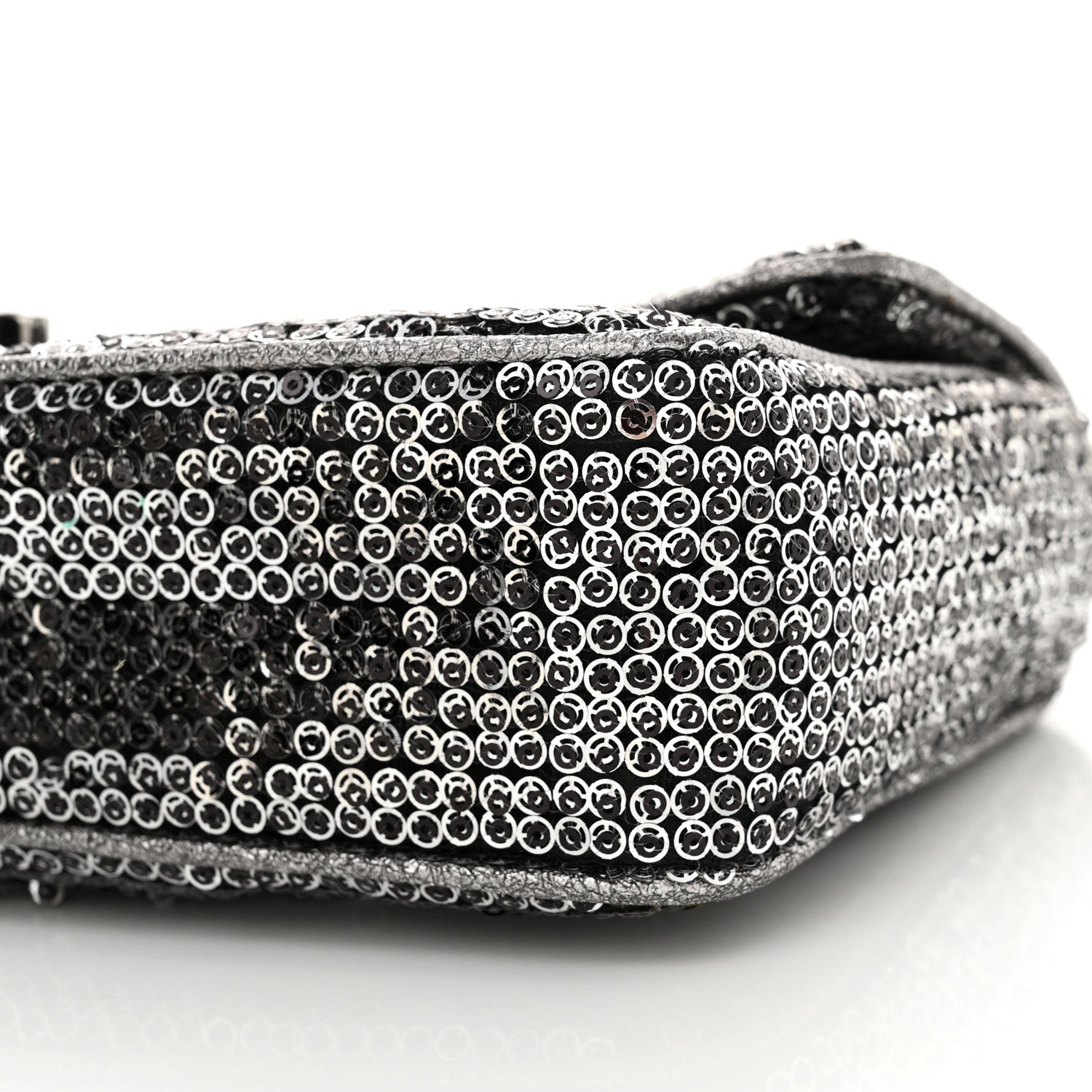 Chanel Sequin Medium Single Flap Dark Silver 10 of 11