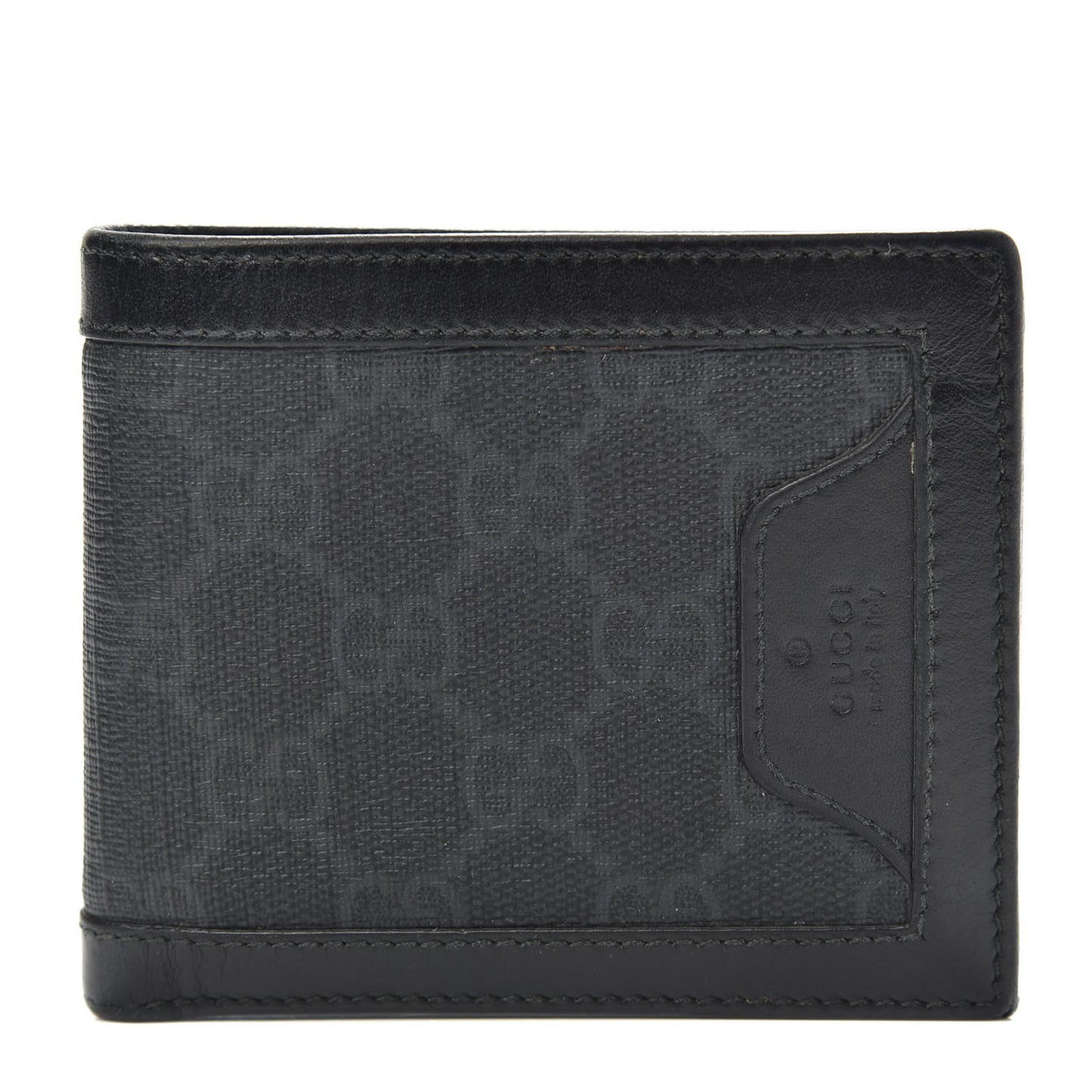 GG Supreme Monogram Bi-Fold Wallet Black Grey