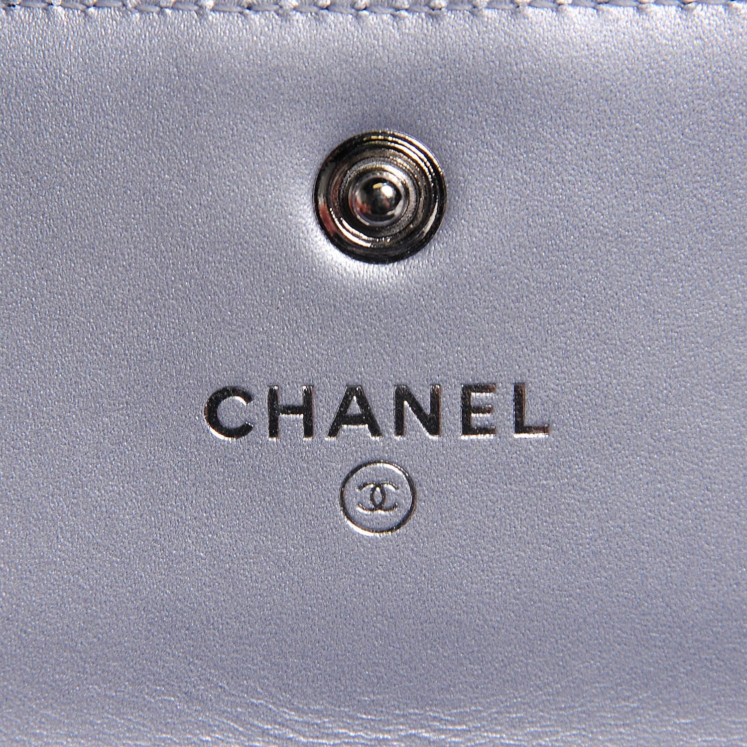 Chanel Patent Calfskin Quilted Boy Card Holder Wallet Purple 6 of 9
