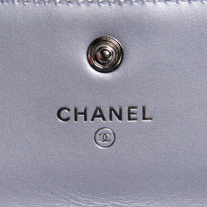 Chanel Patent Calfskin Quilted Boy Card Holder Wallet Purple 6 of 9