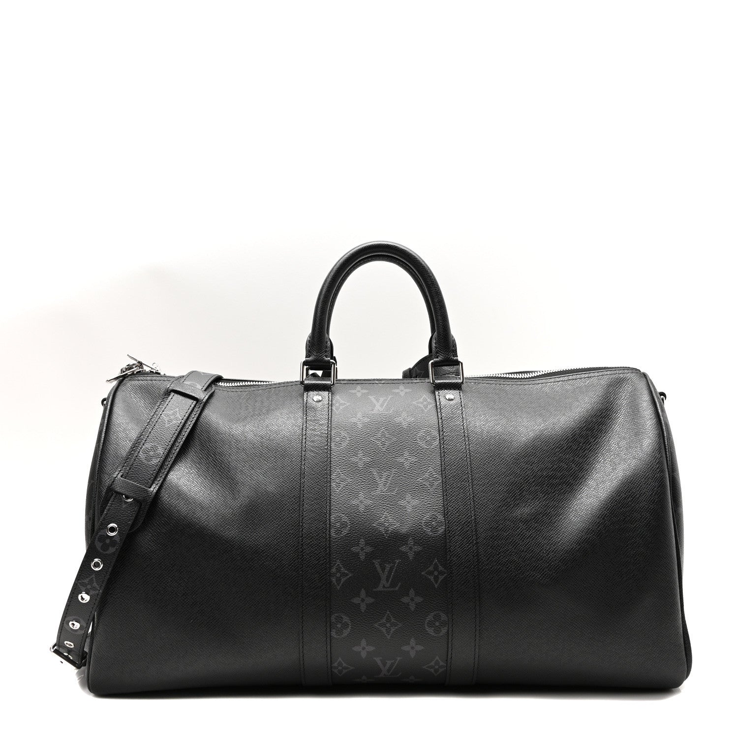Louis Vuitton Taiga Monogram Eclipse Keepall Bandouliere 50 Black 1 of 9
