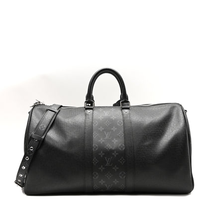 Louis Vuitton Taiga Monogram Eclipse Keepall Bandouliere 50 Black 1 of 9