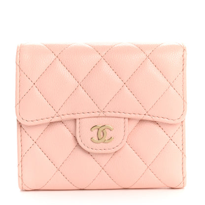 Chanel Caviar Quilted Compact Flap Wallet Light Pink 1 of 12