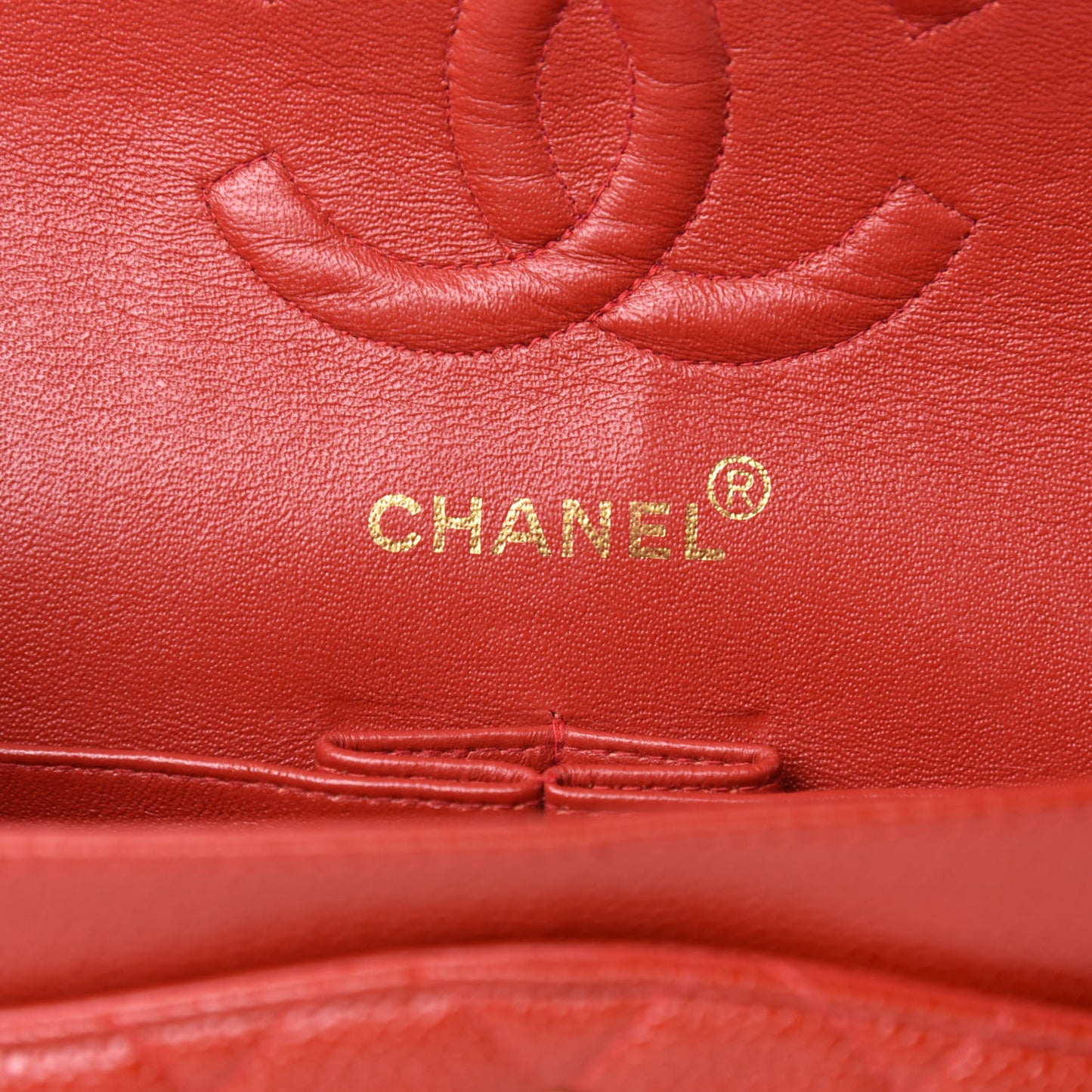 Caviar Quilted Medium Double Flap Red