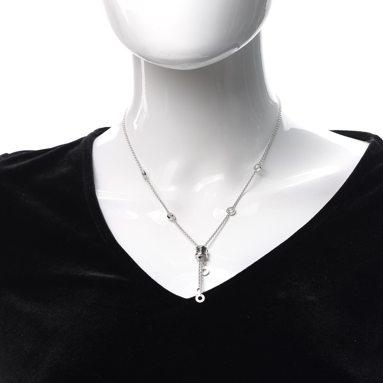 Bulgari 18K White Gold B.Zero1 Lavalier Necklace 2 of 5