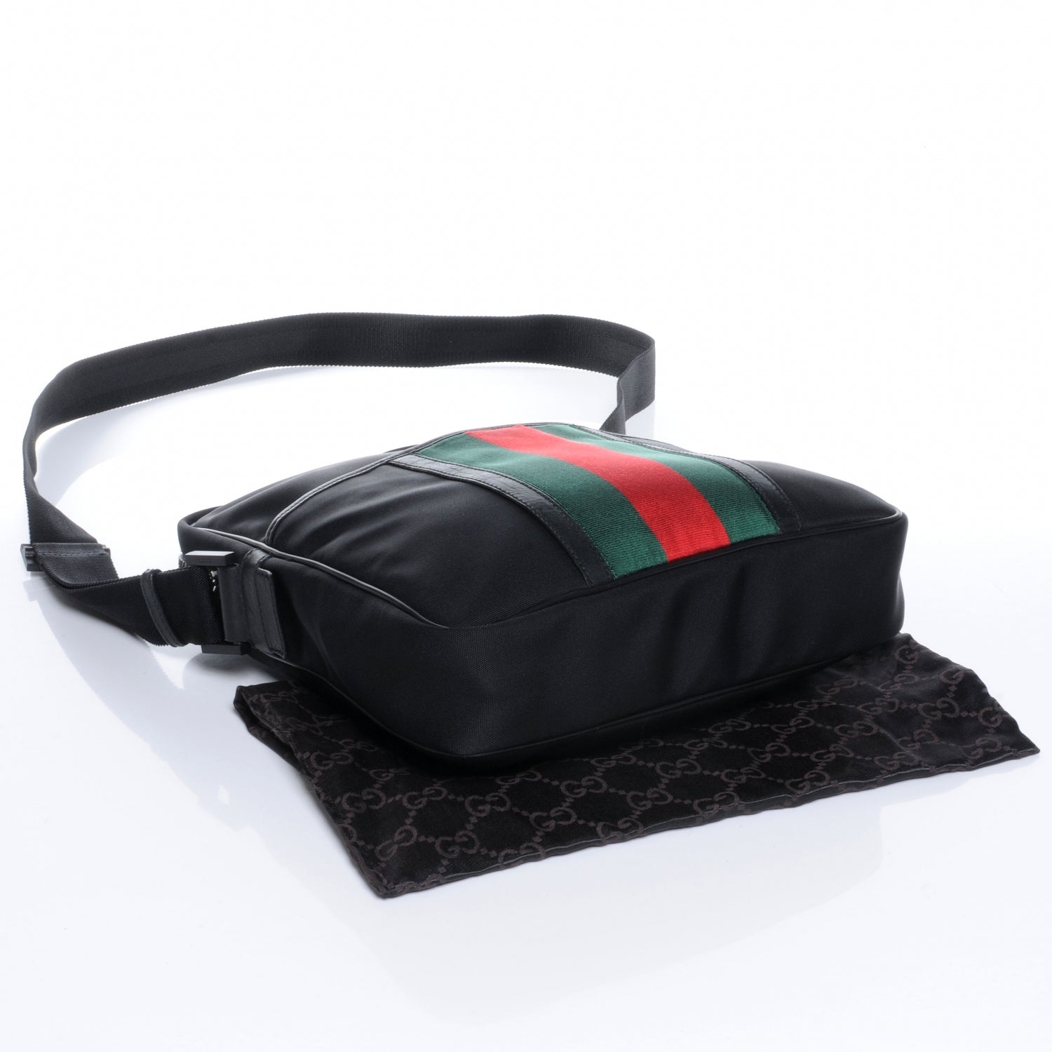 Gucci Canvas Web Viaggio Flight Bag Black 4 of 7
