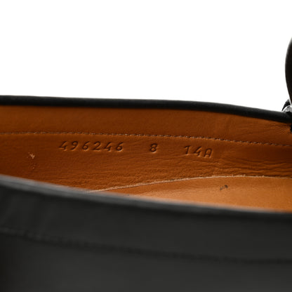 Gucci Cirano Lux Web Mens Horsebit Lug Sole Loafers 8 Black 8 of 9