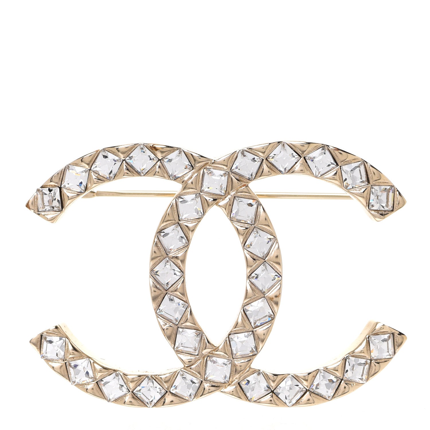 Chanel Baguette Crystal High Society CC Brooch Gold 1 of 5